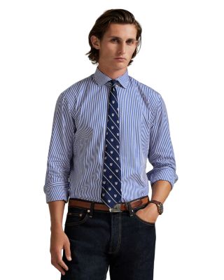 Classic Fit Striped Poplin Shirt