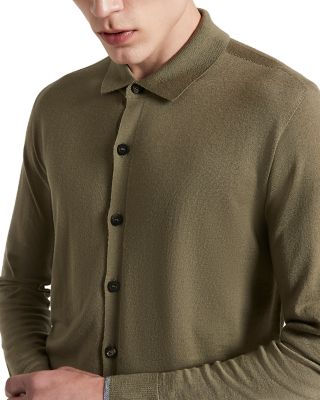 Collared Button Front Wool Sweater