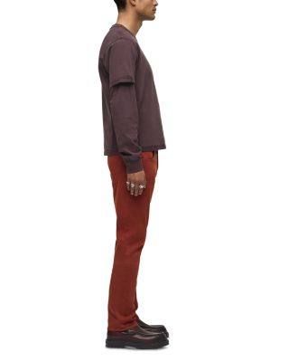 Blake Slim Straight Fit Jeans in Brick Red