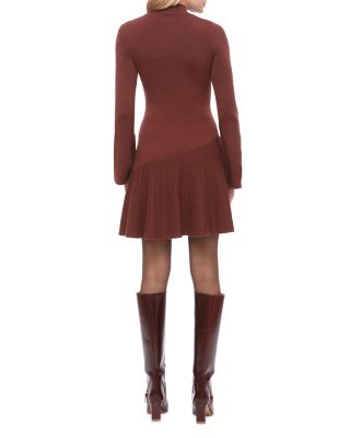 Mock Neck Knit Mini Sweater Dress