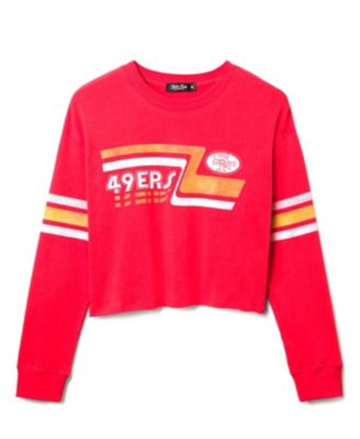  Women's NFL San Francisco 49ers Retro Crop Fleece Sweatshirt