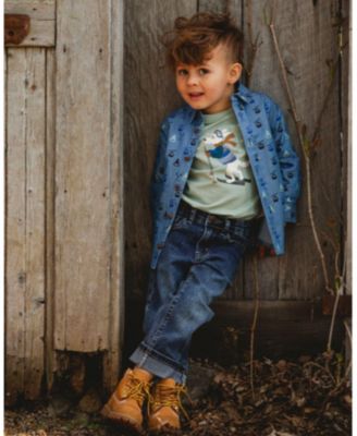 Boys' Stretch Jeans with Rolled Cuffs - Little Kid