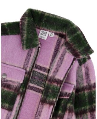 Girls' Zipped Plaid Overshirt - Little Kid
