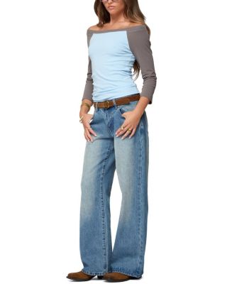 Keri Boat Neck Contrast Raglan Top