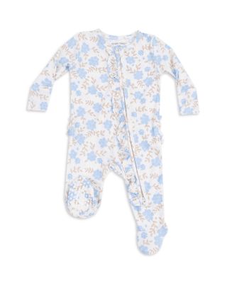 Girls' Floral Two-Way Ruffle Zipper Footie - Baby