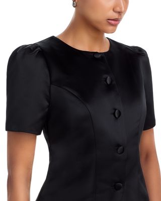 Jaxon Satin Puff Sleeve Top