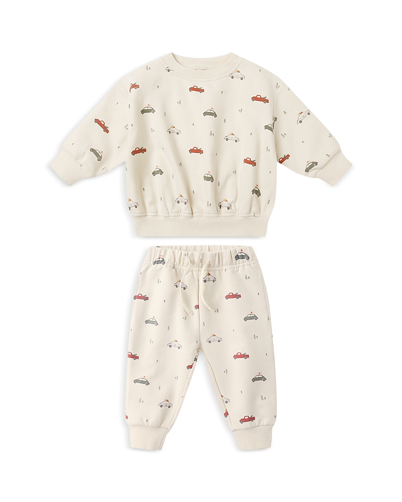 Quincy Mae Boys' Relaxed Fleece Sweatshirt & Pants Set - Baby In Neutral