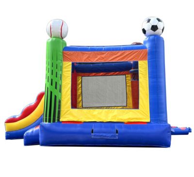 Inflatable Bounce House with Slide for Kids (Without Blower) - 18 x 12 x 14.5 Foot Backyard Inflatable Bouncy House - Built-In Bladder Water Misting System for Kids