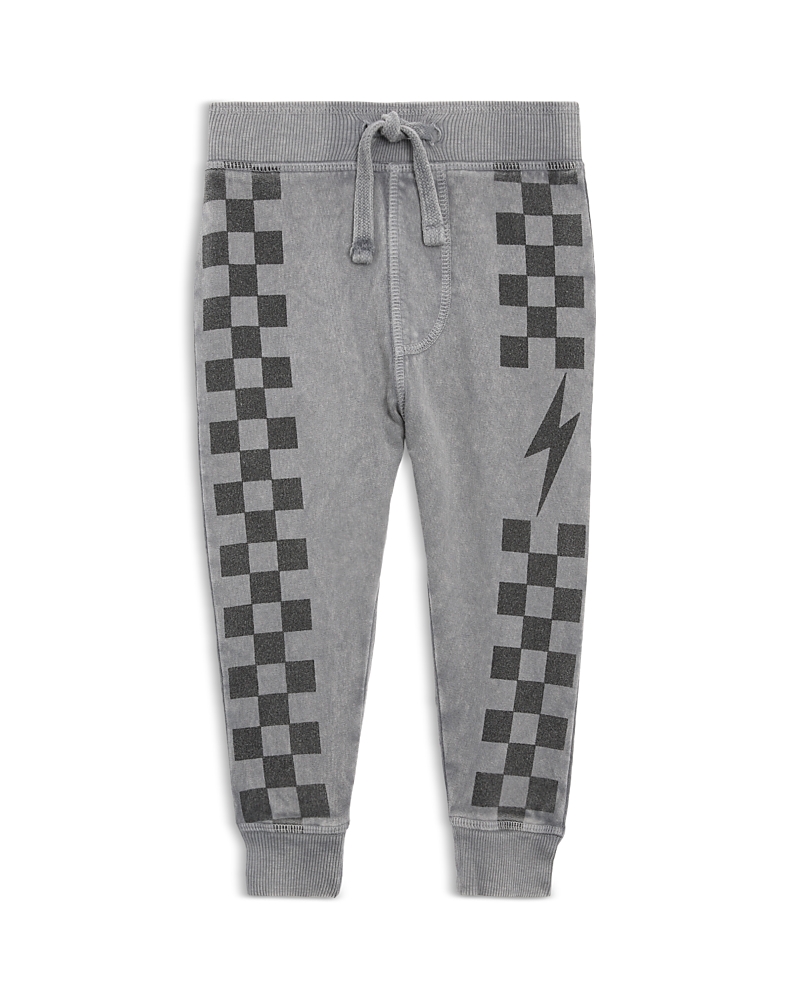 Mish Mish Boys' Check Jogger Pants - Little Kid In Gray