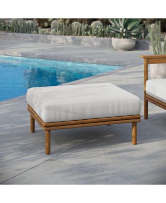 Wren Outdoor Patio Teak Wood Ottoman