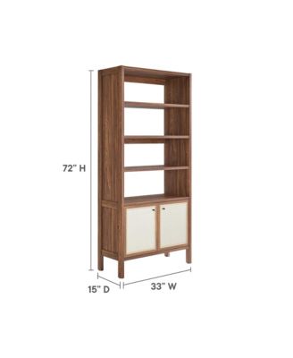 Capri 4-Shelf Wood Grain Bookcase