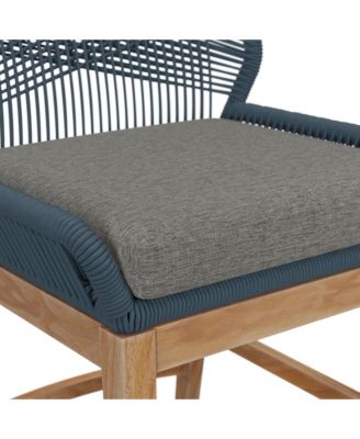 Wellspring Outdoor Patio Teak and Rope Counter Stool