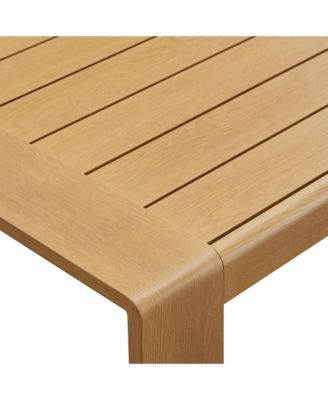 Lirienne Outdoor Patio Aluminum Faux Wood Coffee Table