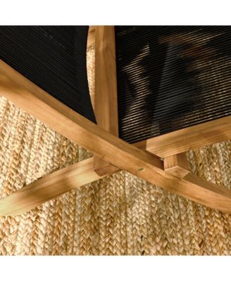 Vienna Outdoor Patio Teak and Rope Folding Accent Lounge Chair