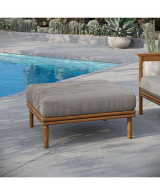 Wren Outdoor Patio Teak Wood Ottoman