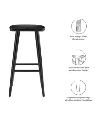 Saville Backless Wood Bar Stools Set of 2