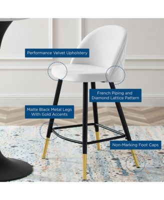 Cordial Performance Velvet Counter Stools, Set of 2