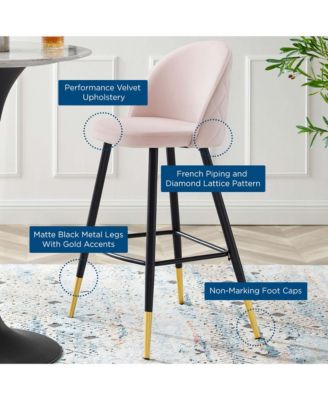 Cordial Performance Velvet Bar Stools, Set of 2