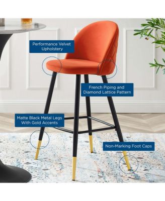 Cordial Performance Velvet Bar Stools, Set of 2