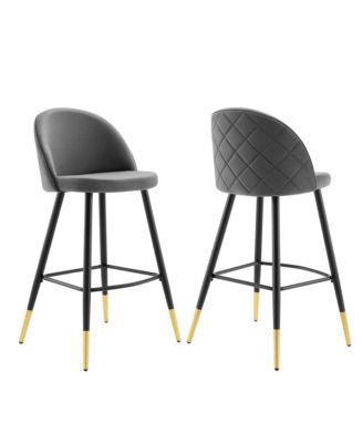 Cordial Performance Velvet Bar Stools, Set of 2