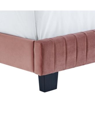Celine Channel Tufted Performance Velvet Platform Bed