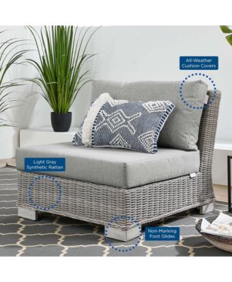 Conway Outdoor Patio Wicker Rattan Armless Chair