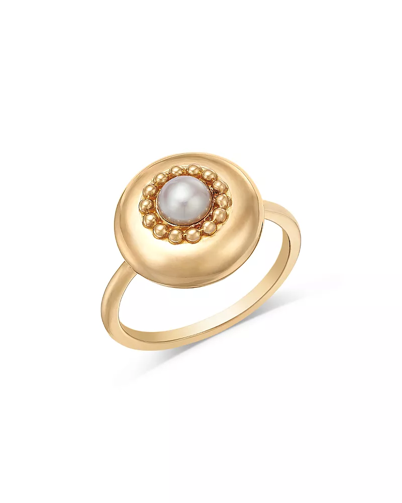 Bloomingdales Fine Collection Freshwater Pearl Solitaire Ring in 14K Yellow Gold