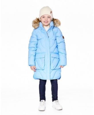 Girls' Long Wavy Quilt Puffy Winter Coat - Big Kid