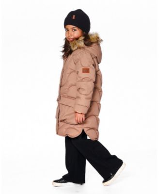 Girls' Long Wavy Quilt Puffy Winter Coat - Little Kid