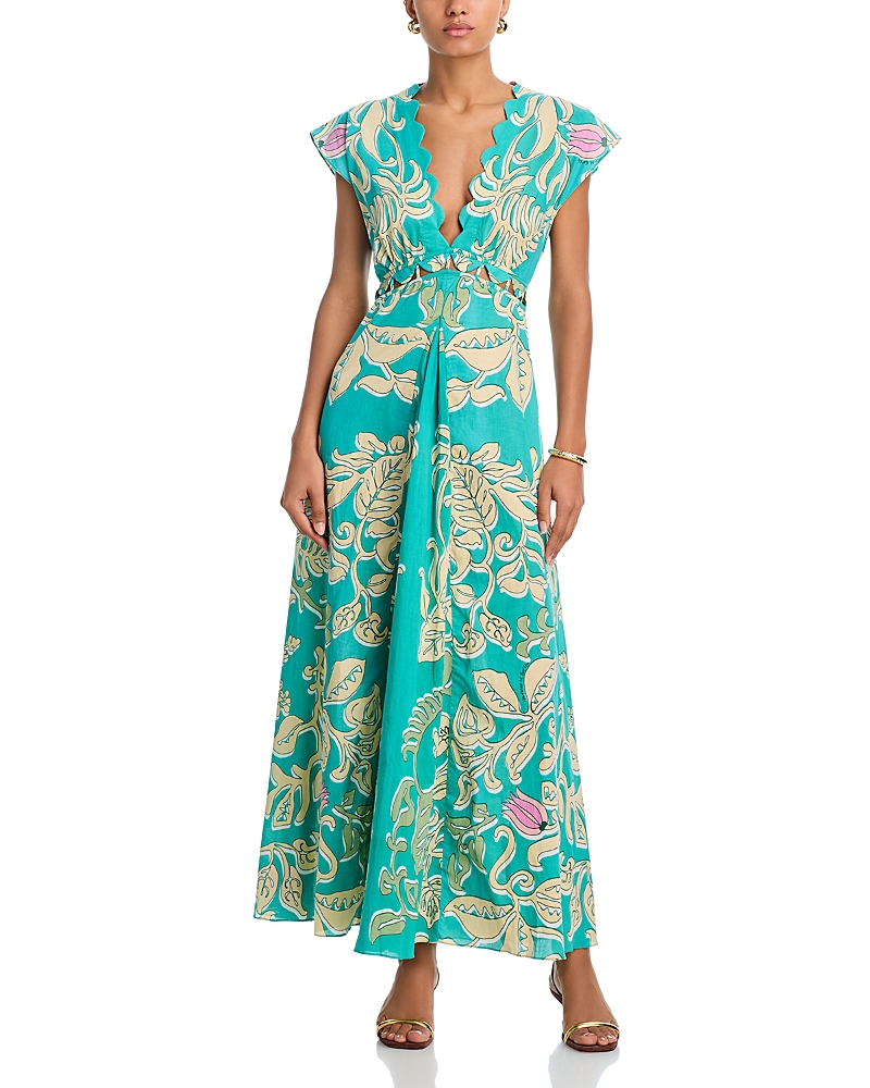 Poupette St Barth Noreen Waist Cutout Dress In Blue