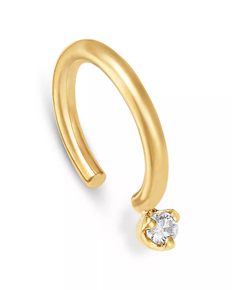 Zoe Chicco 14K Yellow Gold Prong Diamonds Single Ear Cuff