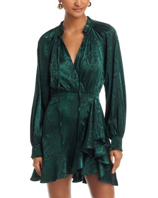 Ruffled Faux Wrap Dress - Exclusive
