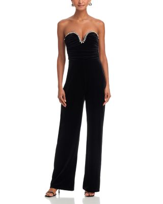 Strapless Velvet Jumpsuit - Exclusive
