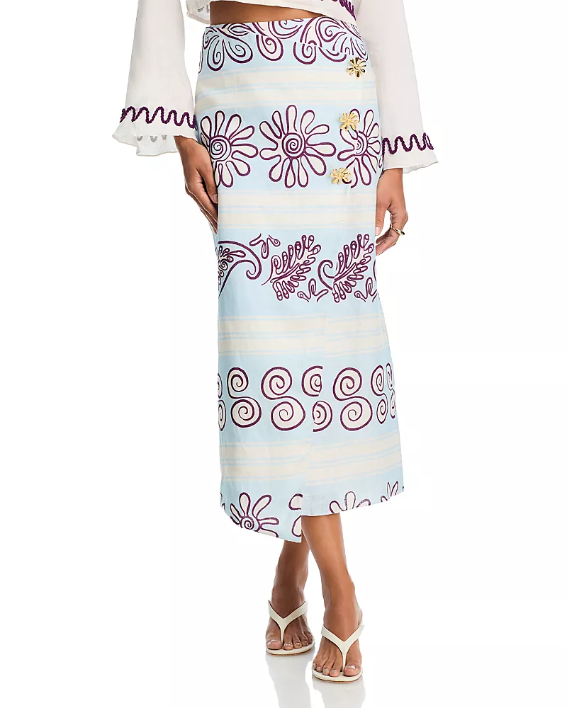 Cala de la Cruz Pavia Mixed Print Skirt