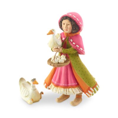 Patience Brewster Nativity Girl with Duck Figures, Set of 2
