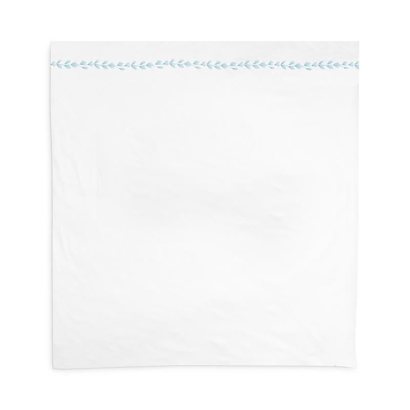 Christian Fischbacher Foglia Embroidered Sateen Flat Sheet, Queen In Blue