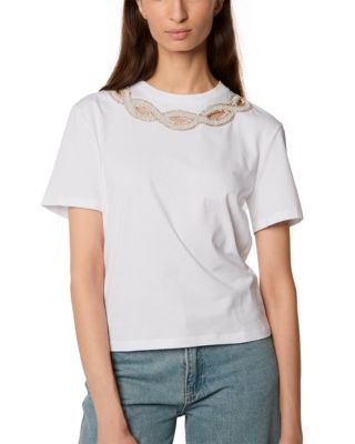 Tobi Rhinestone Trim Tee