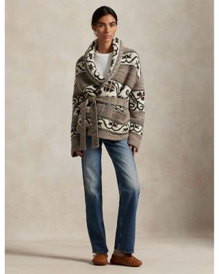 Wool Blend Shawl Collar Cardigan Sweater