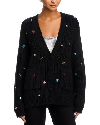 Scattered Jewels Oversized V Neck Cardigan - Exclusive