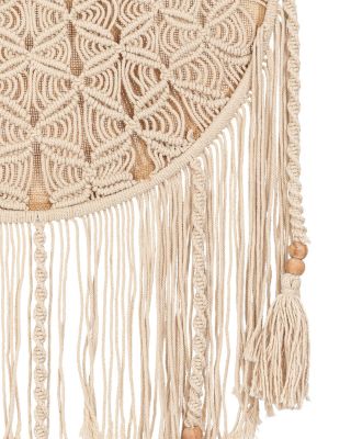 Charlie Farmhouse Macrame Boho Toy Storage with Tassels