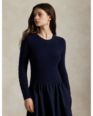 Cable Knit Poplin Dress