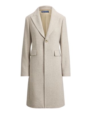 Wool Blend Herringbone Coat