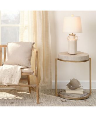 Chester Faux Shagreen Round Side Table