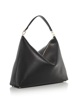 Bevel Grained Leather Shoulder Bag