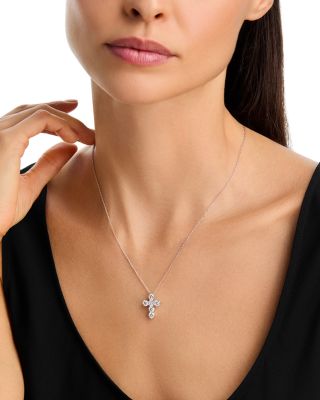 Diamond Cross Pendant Necklace in 14K Gold, 2.10 tcw