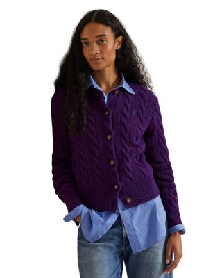 Cable Knit Wool Cashmere Cardigan