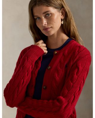 Cable Knit Wool Cashmere Cardigan