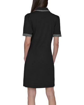 Tweed Trim Polo Dress
