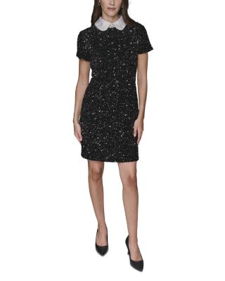 Sequinned Collared Dress