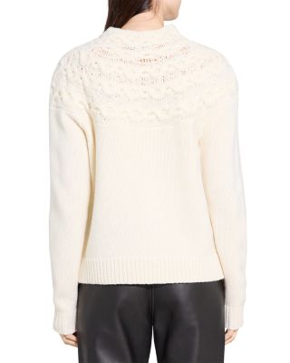 Cable Yoke Wool Cashmere Sweater
